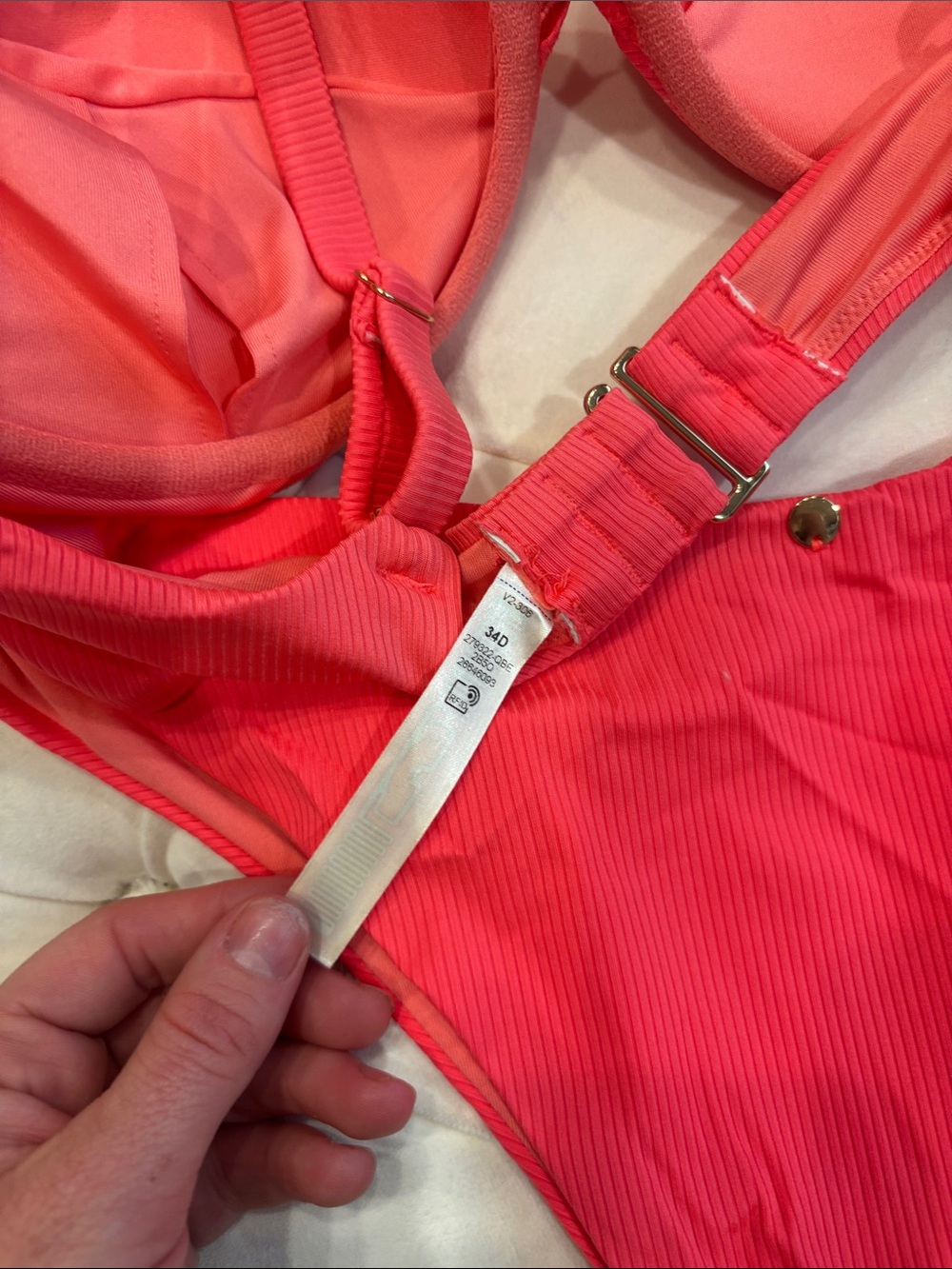 Victoria's Secret Ribbed Hot Pink Underwire Bikini Set - Picture 3 of 4